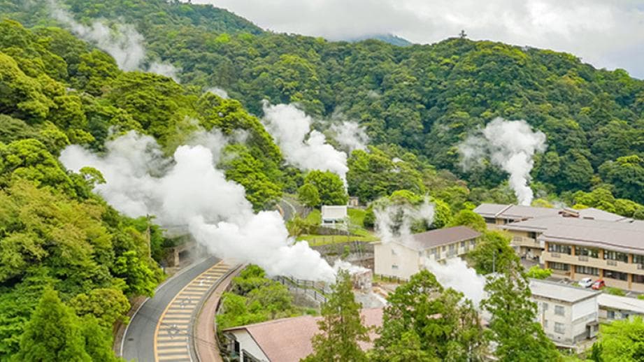 Kirishima Onsen in kagoshima, Japan - A collection of hot spring resorts scattered across volcanic mountains, offering diverse spring types, spectacular mountain views, and outdoor baths in nature.