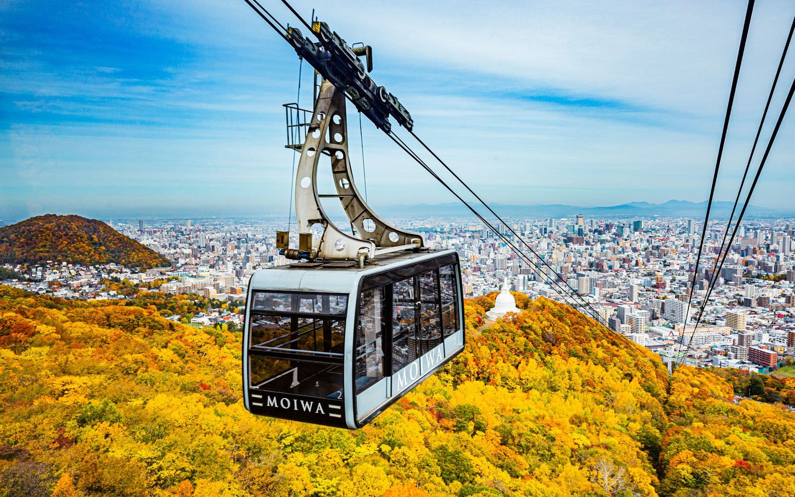 Mount Moiwa Ropeway in hokkaido, Japan - A scenic ropeway and cable car system ascending 531-meter Mount Moiwa, offering spectacular panoramic views of Sapporo city, particularly renowned for romantic night vistas rated among Japan's finest.
