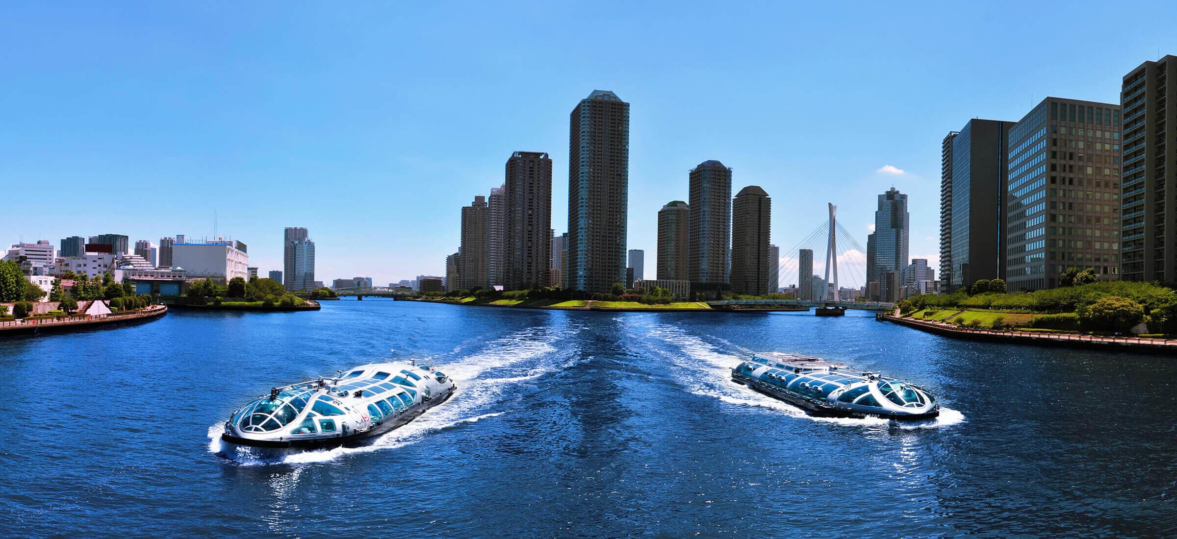 Sumida River Cruise in tokyo, Japan - Scenic boat tours along Tokyo's historic Sumida River, offering unique perspectives of the city's skyline, bridges, and waterfront landmarks from Asakusa to Tokyo Bay.