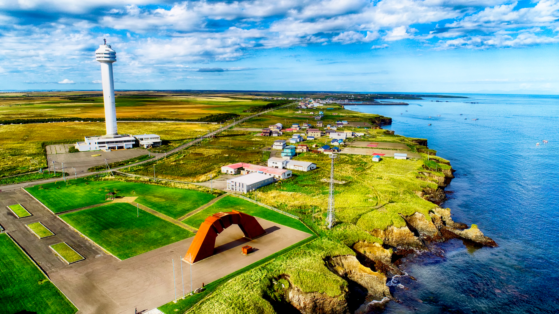 Cape Soya in hokkaido, Japan - Japan's northernmost point offering dramatic coastal scenery, historical monuments, and clear-weather views of Russian Sakhalin Island across the La Perouse Strait, symbolizing Japan's geographic extremity