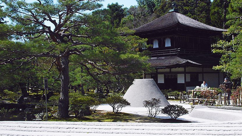 Ginkaku-ji (Silver Pavilion) in kyoto, Japan - A Zen temple renowned for its elegant gardens and understated beauty, representing the refined aesthetic of Japanese wabi-sabi philosophy.