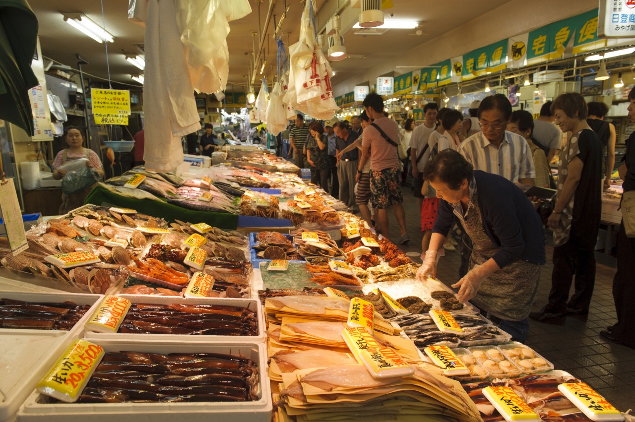 Hasshoku Center Market in aomori, Japan - A vibrant seafood market where visitors create their own kaisendon (seafood rice bowls) by purchasing ingredients from dozens of stalls, offering a hands-on taste of Aomori's fishing culture.