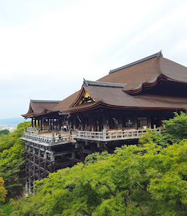 Kiyomizu-dera Temple in kyoto, Japan - A UNESCO World Heritage temple famous for its wooden stage built without nails, overlooking cherry and maple trees