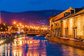 Otaru Canal - Scenic view of this iconic Japanese tourist attraction showcasing its unique architecture and cultural significance